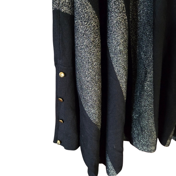 PLUS SIZE******JM Collection Black and Gold Cowl Neck Sweater - Picture 6 of 12